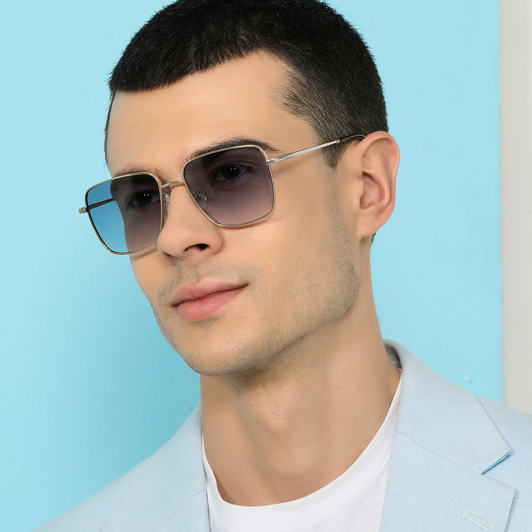 John Jacobs Online Silver Full Rim Square left side