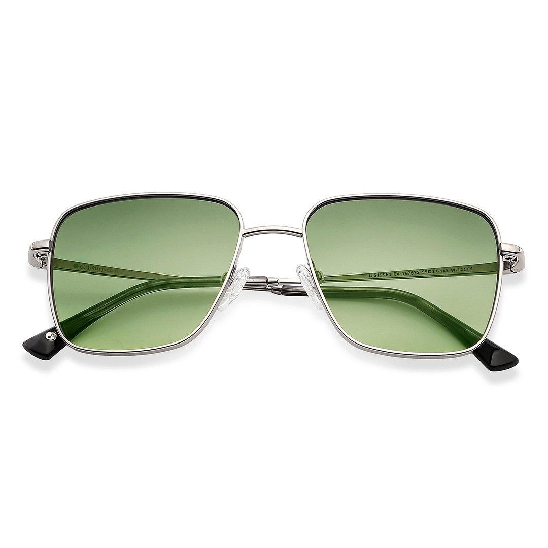 John Jacobs Silver Full Rim Square left side