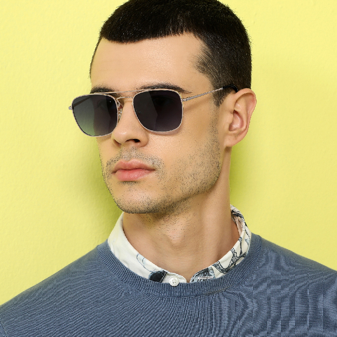 John Jacobs Silver Full Rim Square right side