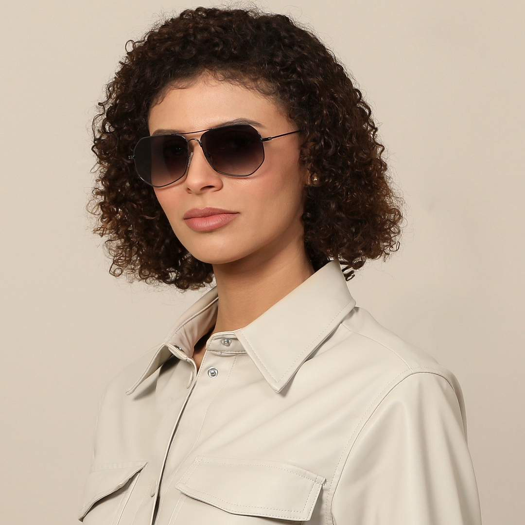 John Jacobs Gunmetal Full Rim Hexagonal left side