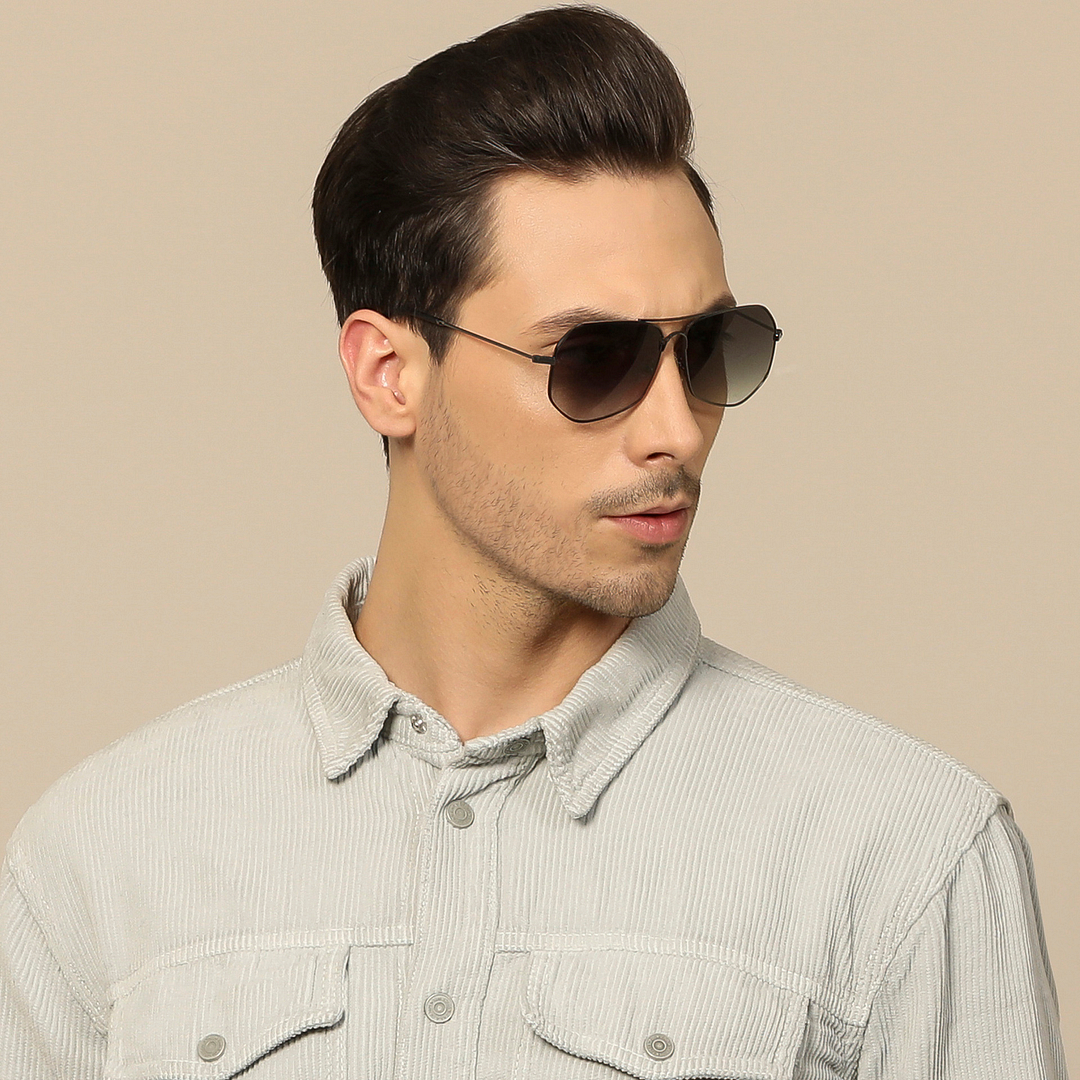 John Jacobs Gunmetal Full Rim Hexagonal left side