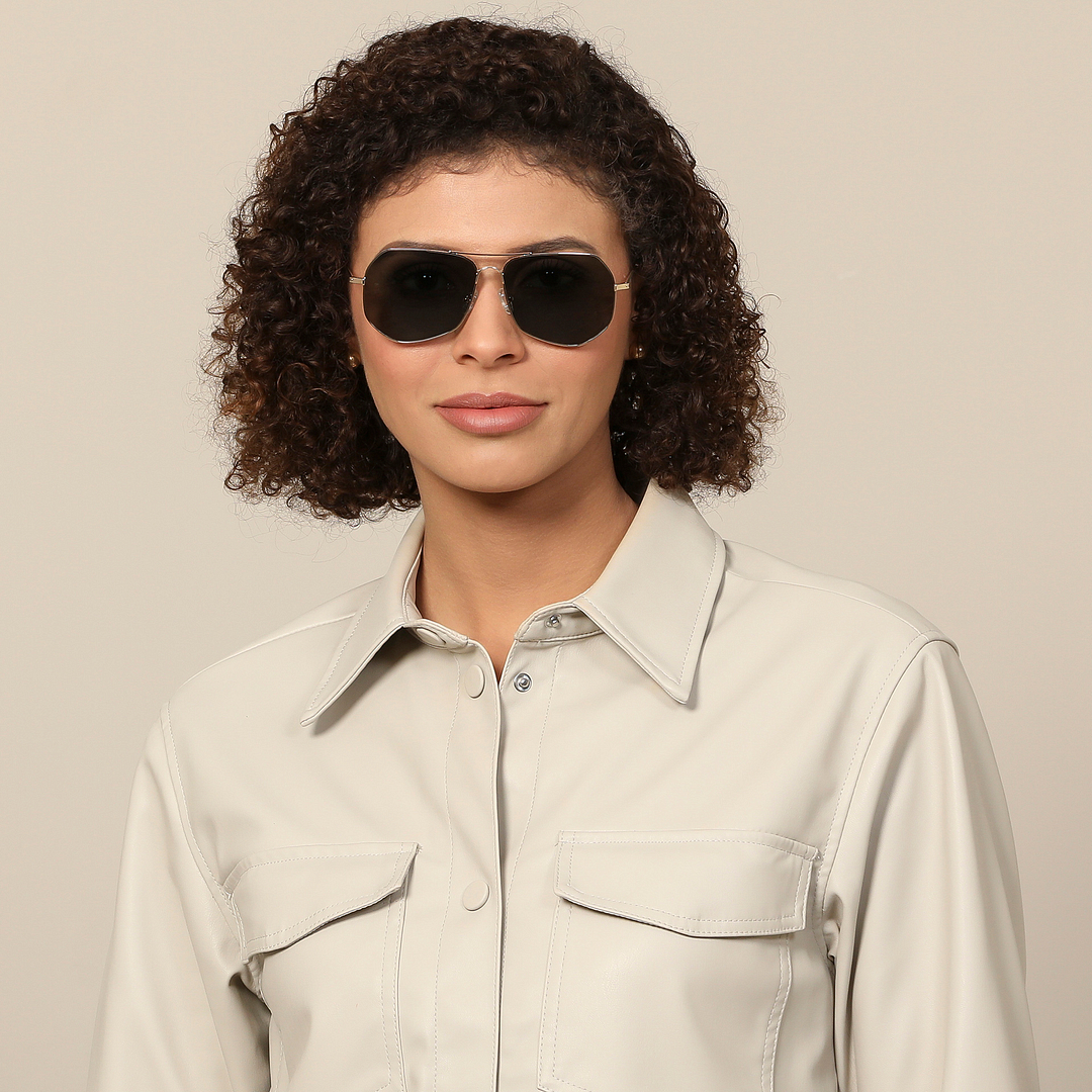 John Jacobs Gold Full Rim Aviator left side