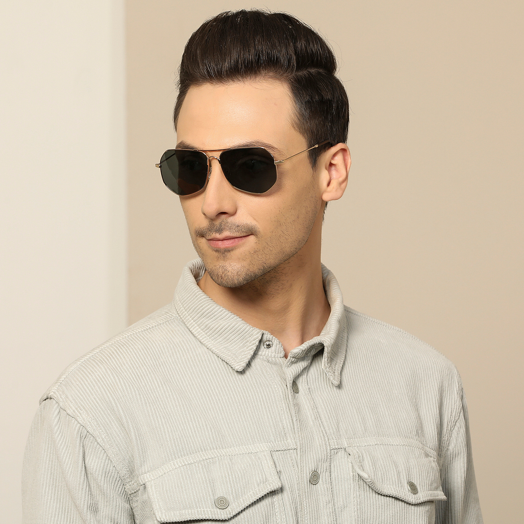 John Jacobs Gold Full Rim Aviator right side