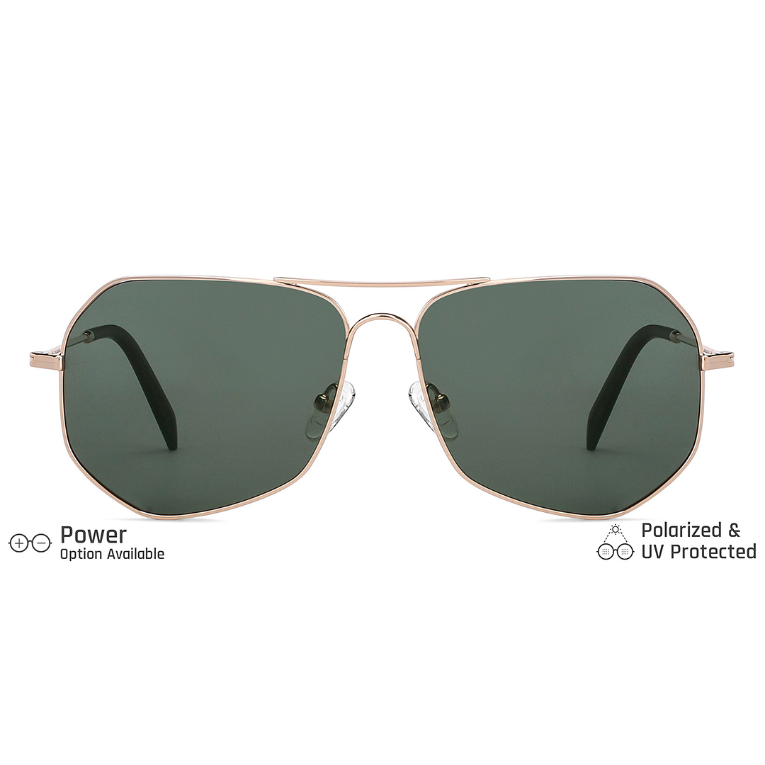 John Jacobs Gold Full Rim Aviator left side