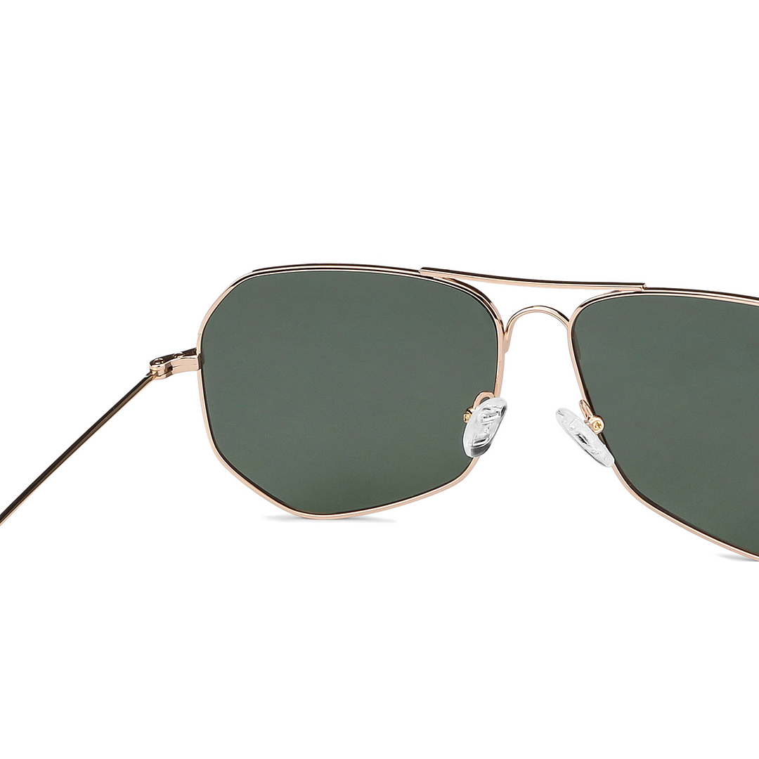 John Jacobs Gold Full Rim Aviator left side
