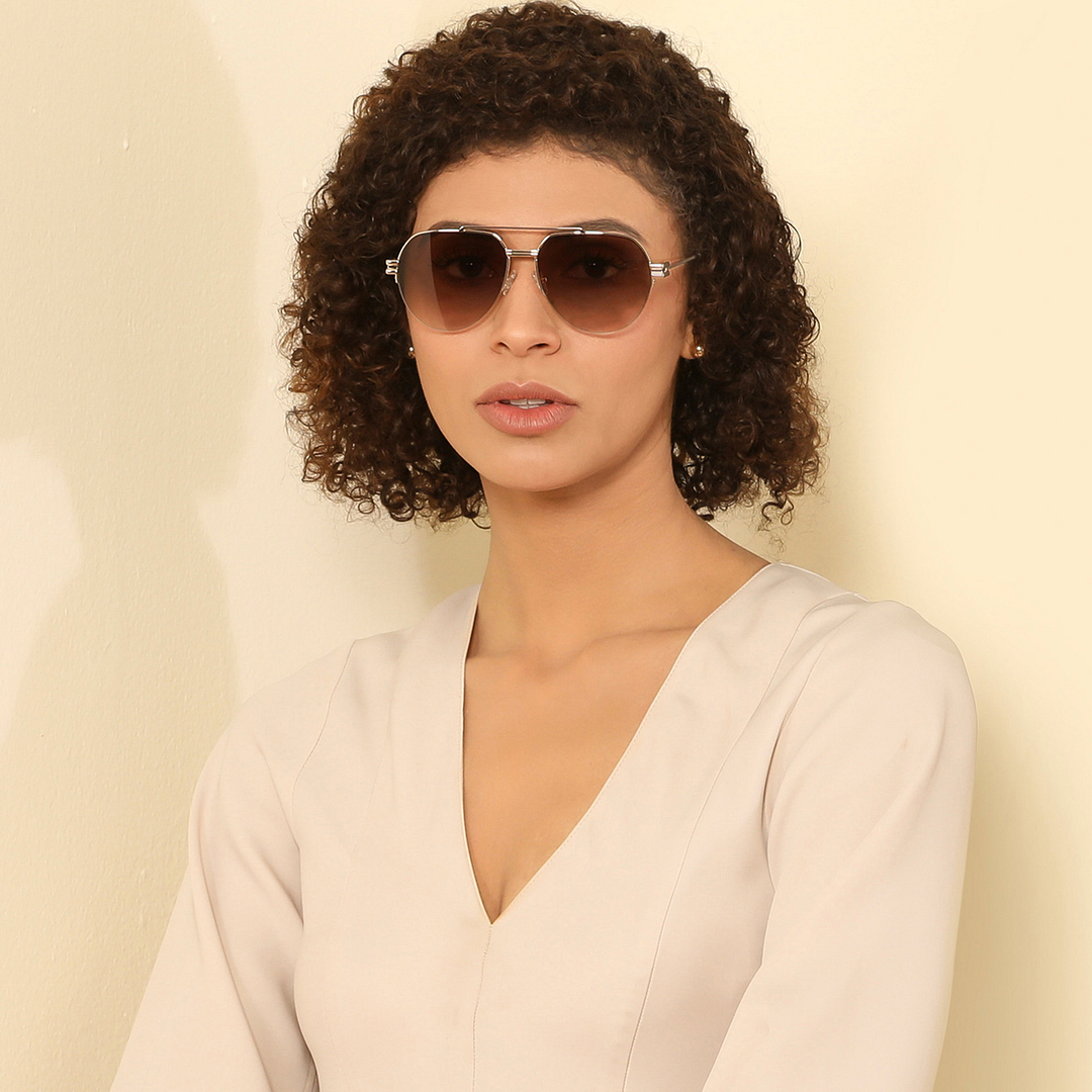 John Jacobs Online Gold Half Rim Aviator right side