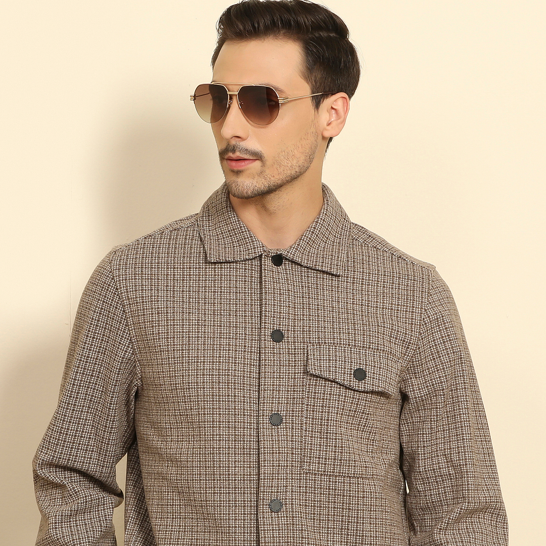 John Jacobs Online Gold Half Rim Aviator left side