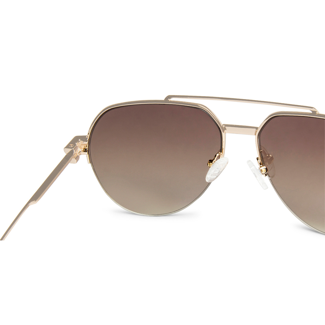 John Jacobs Online Gold Half Rim Aviator right side