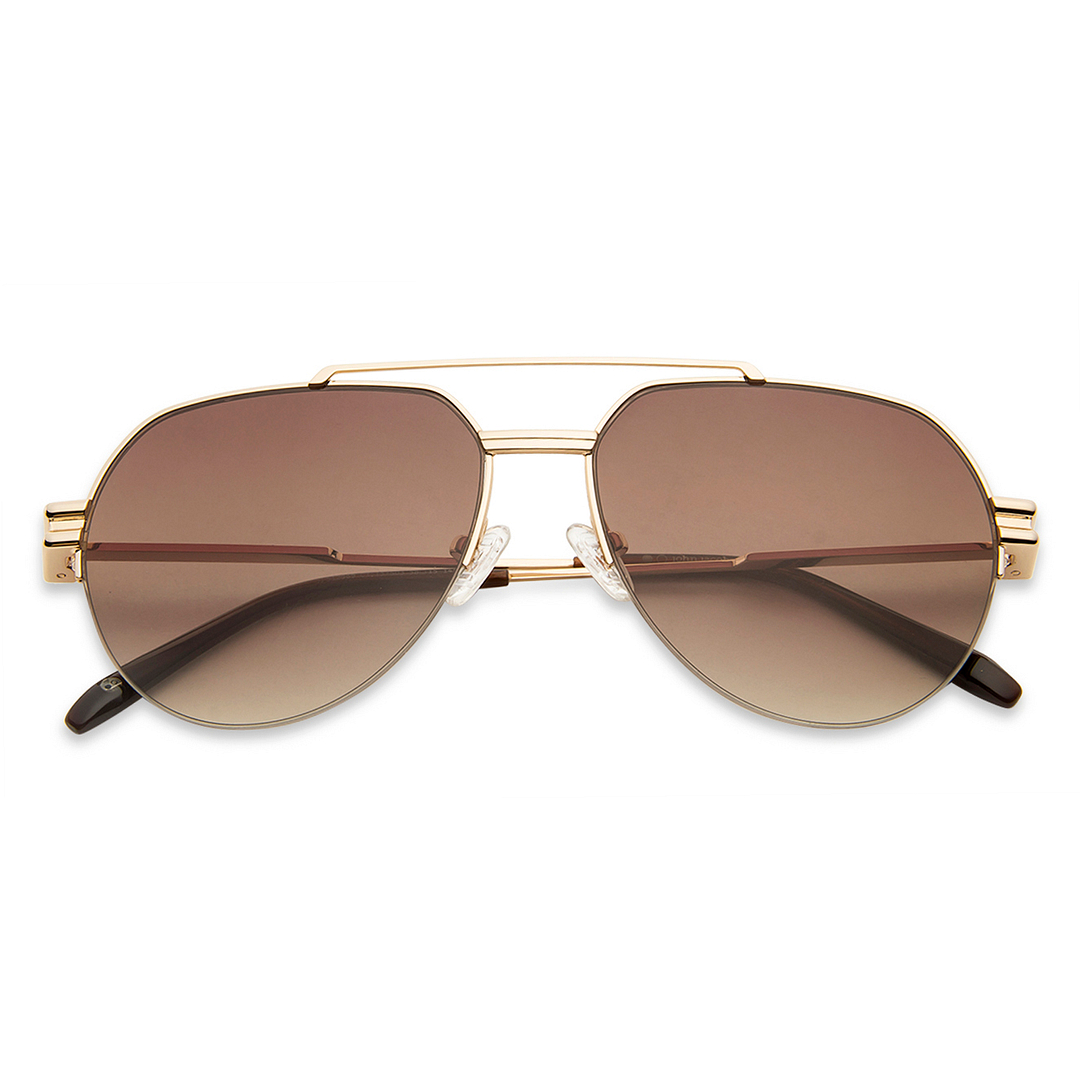 John Jacobs Online Gold Half Rim Aviator left side