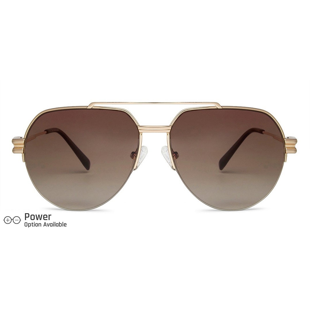 John Jacobs Online Gold Half Rim Aviator left side