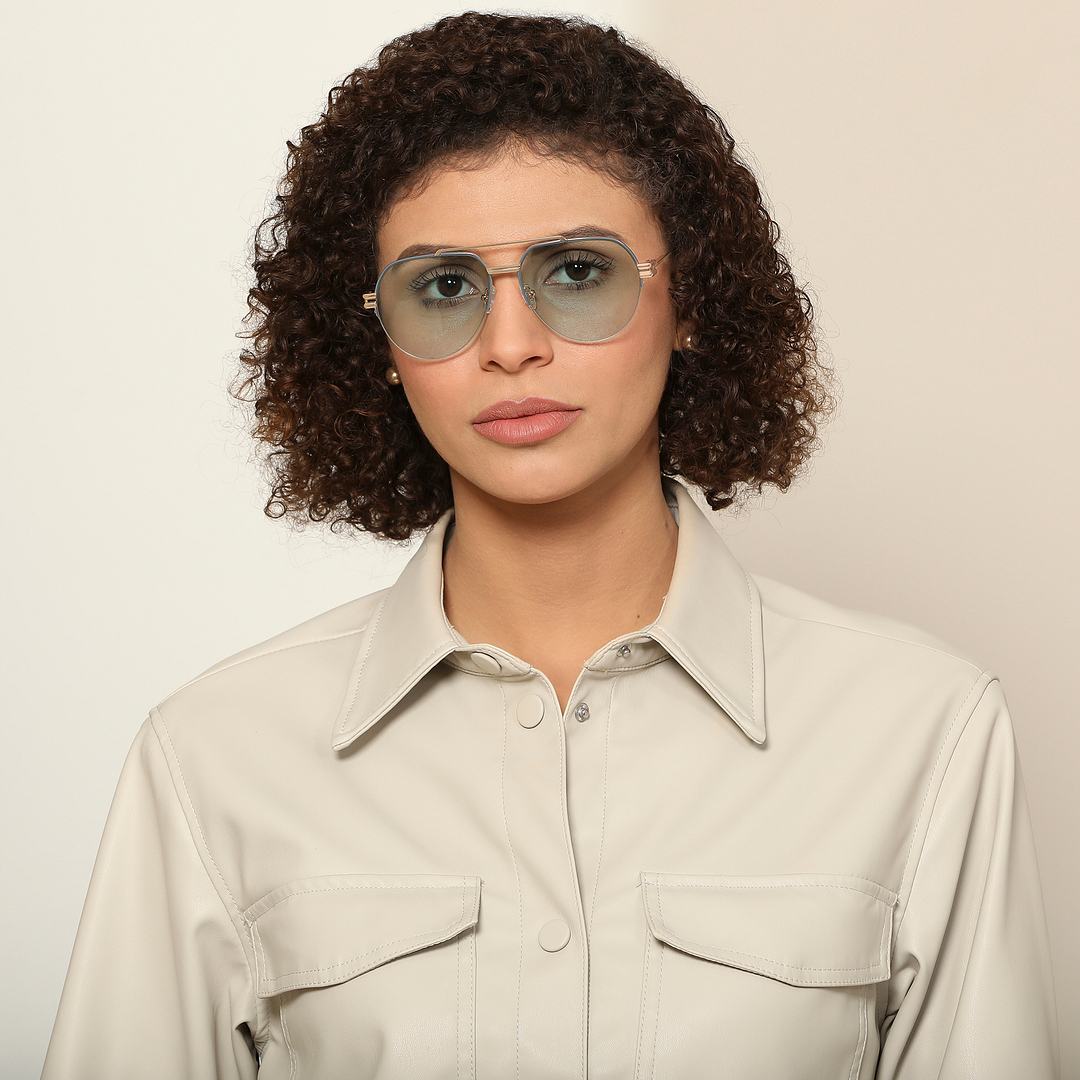 John Jacobs Gold Half Rim Aviator right side