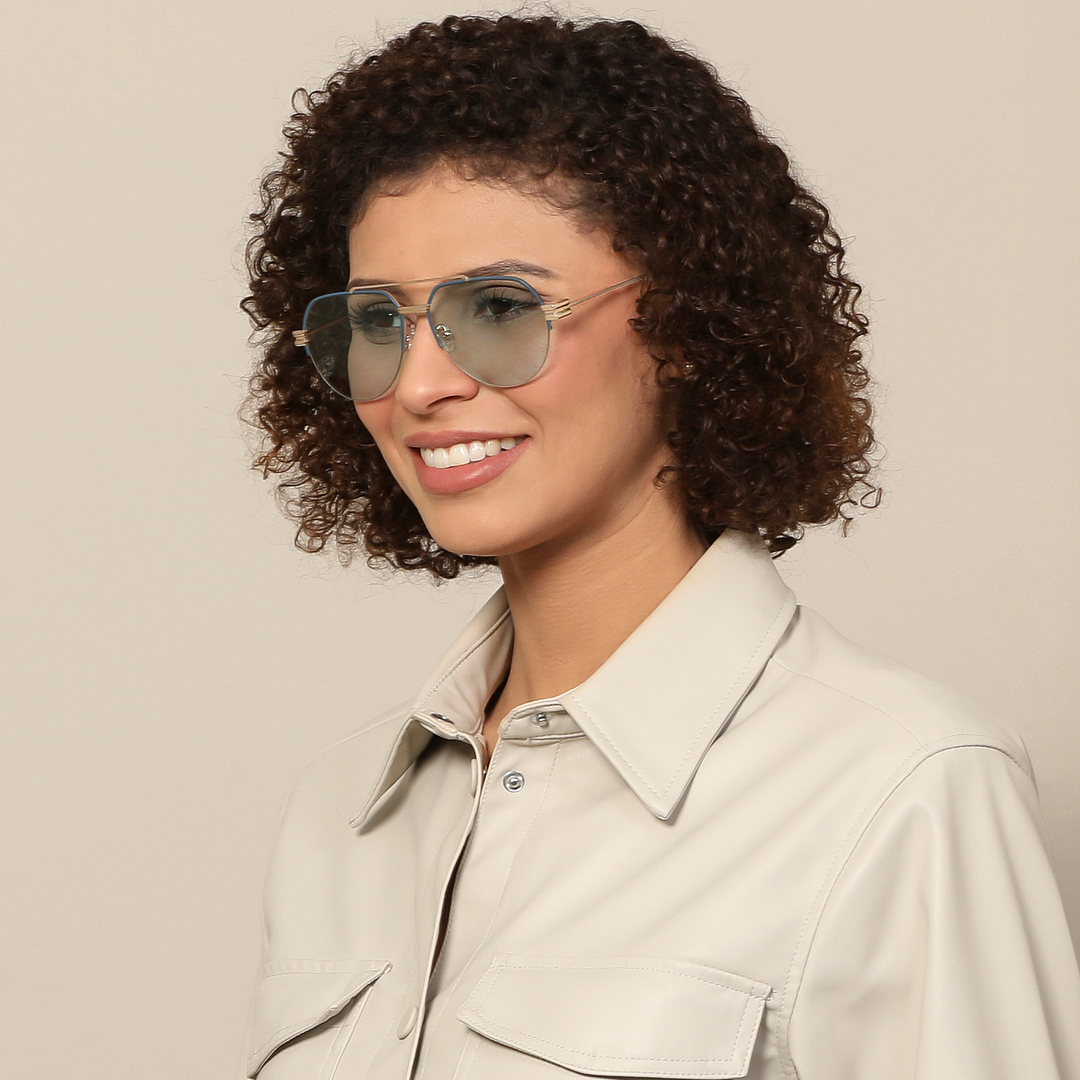 John Jacobs Gold Half Rim Aviator left side