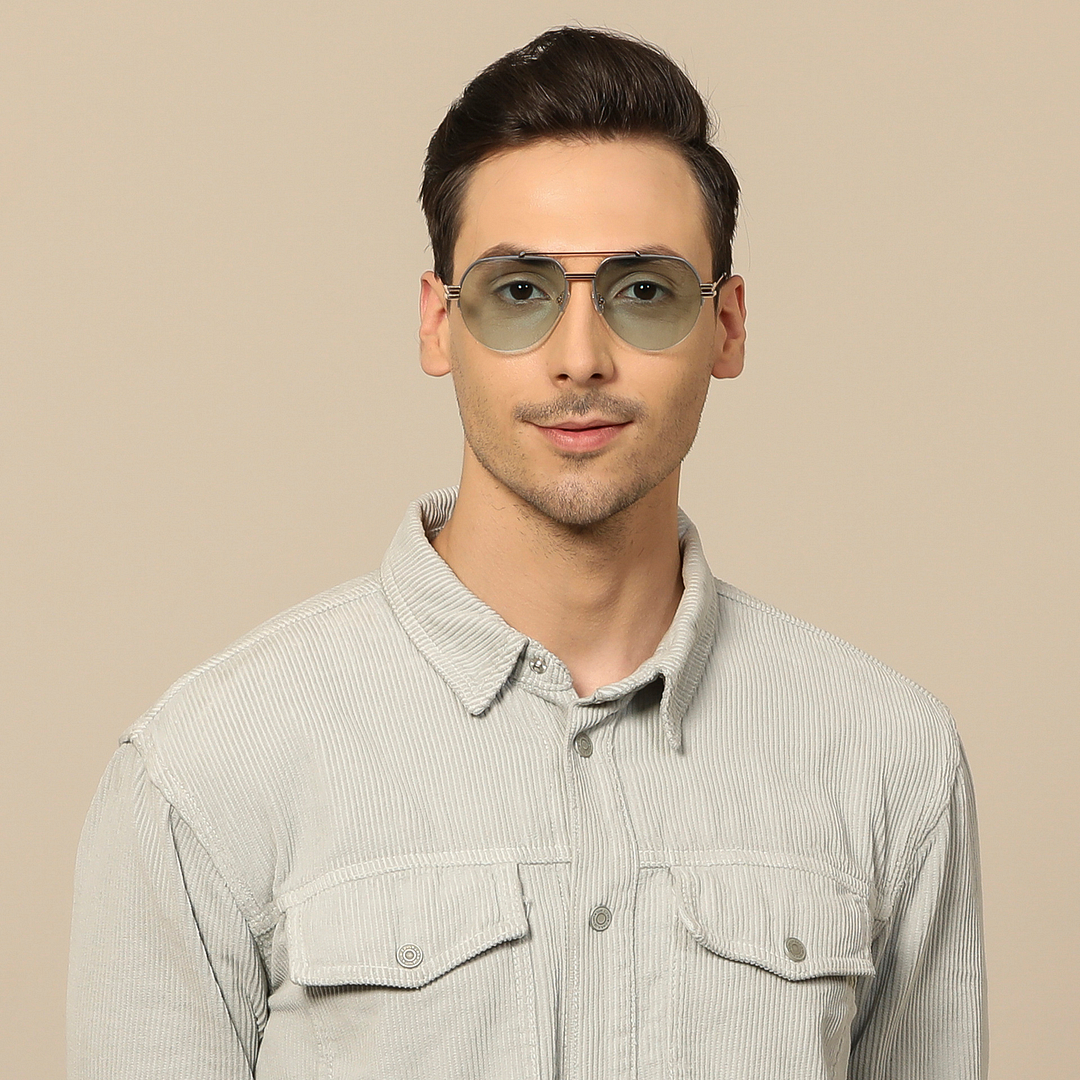 John Jacobs Gold Half Rim Aviator left side