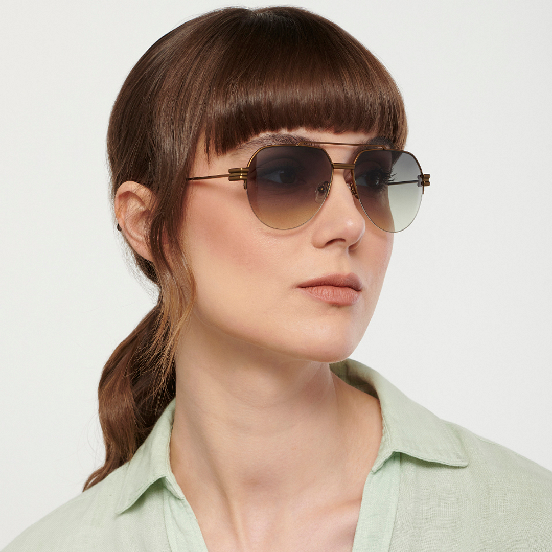 John Jacobs Online Gold Half Rim Aviator right side