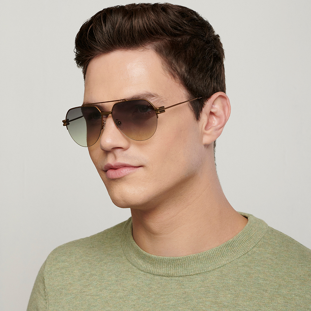 John Jacobs Online Gold Half Rim Aviator right side