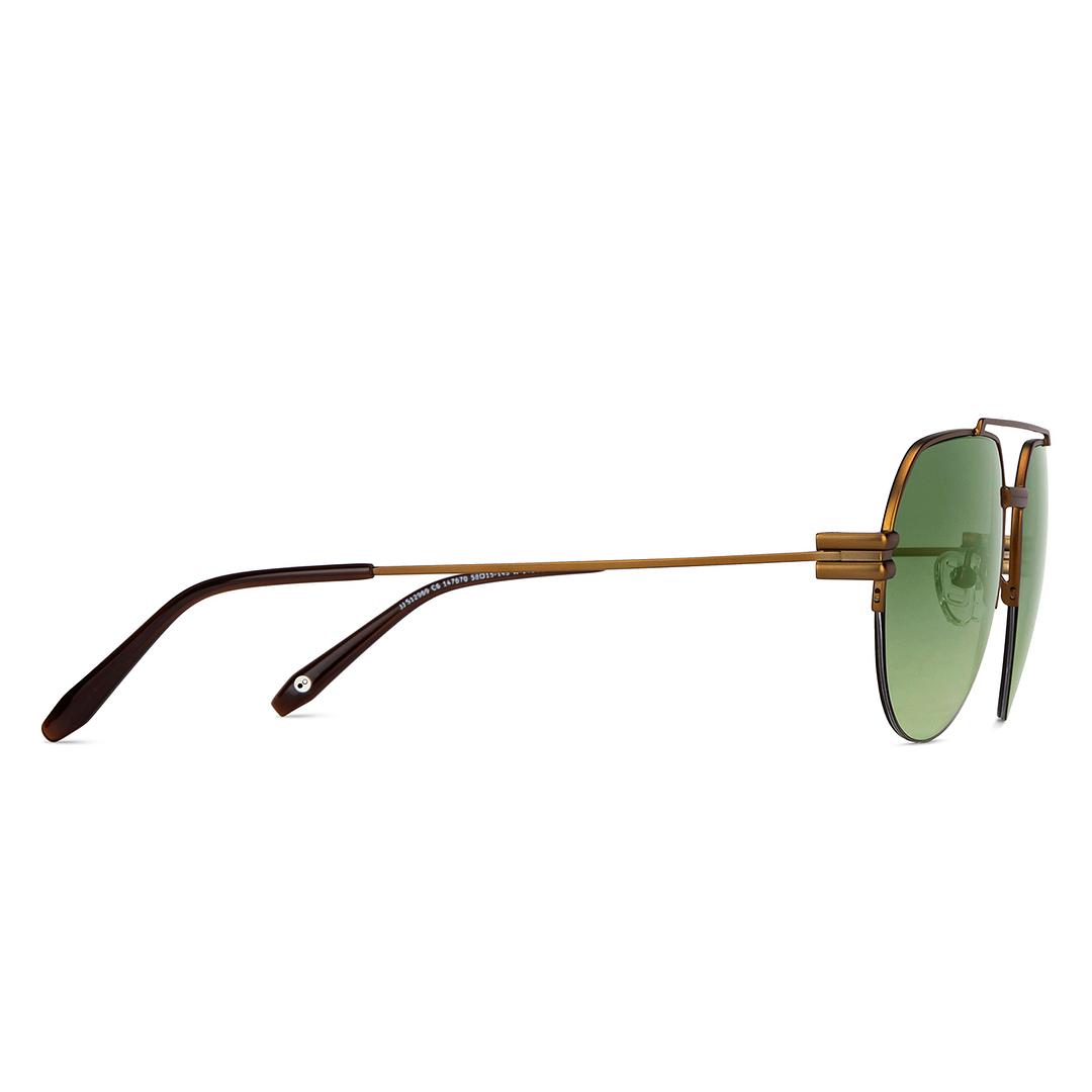 John Jacobs Online Gold Half Rim Aviator left side