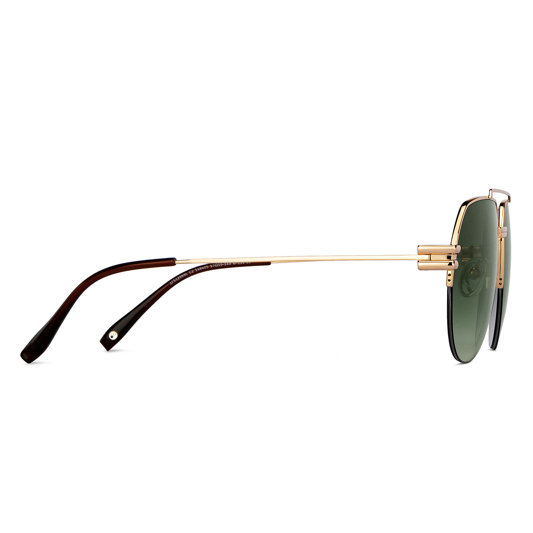 John Jacobs Gold Half Rim Aviator left side