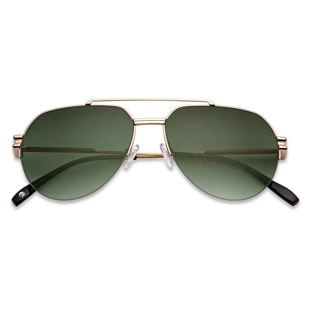 John Jacobs Gold Half Rim Aviator left side