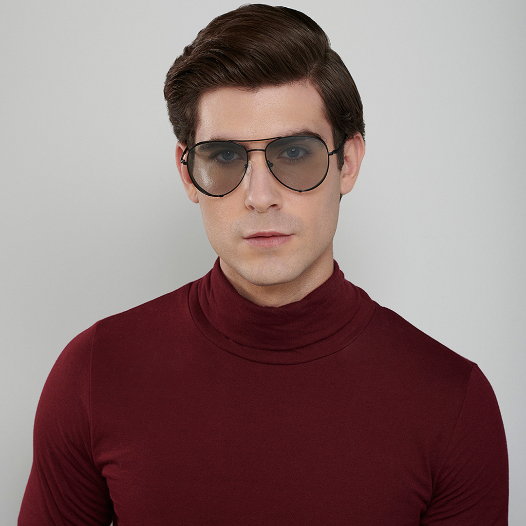 John Jacobs Black Full Rim Aviator right side