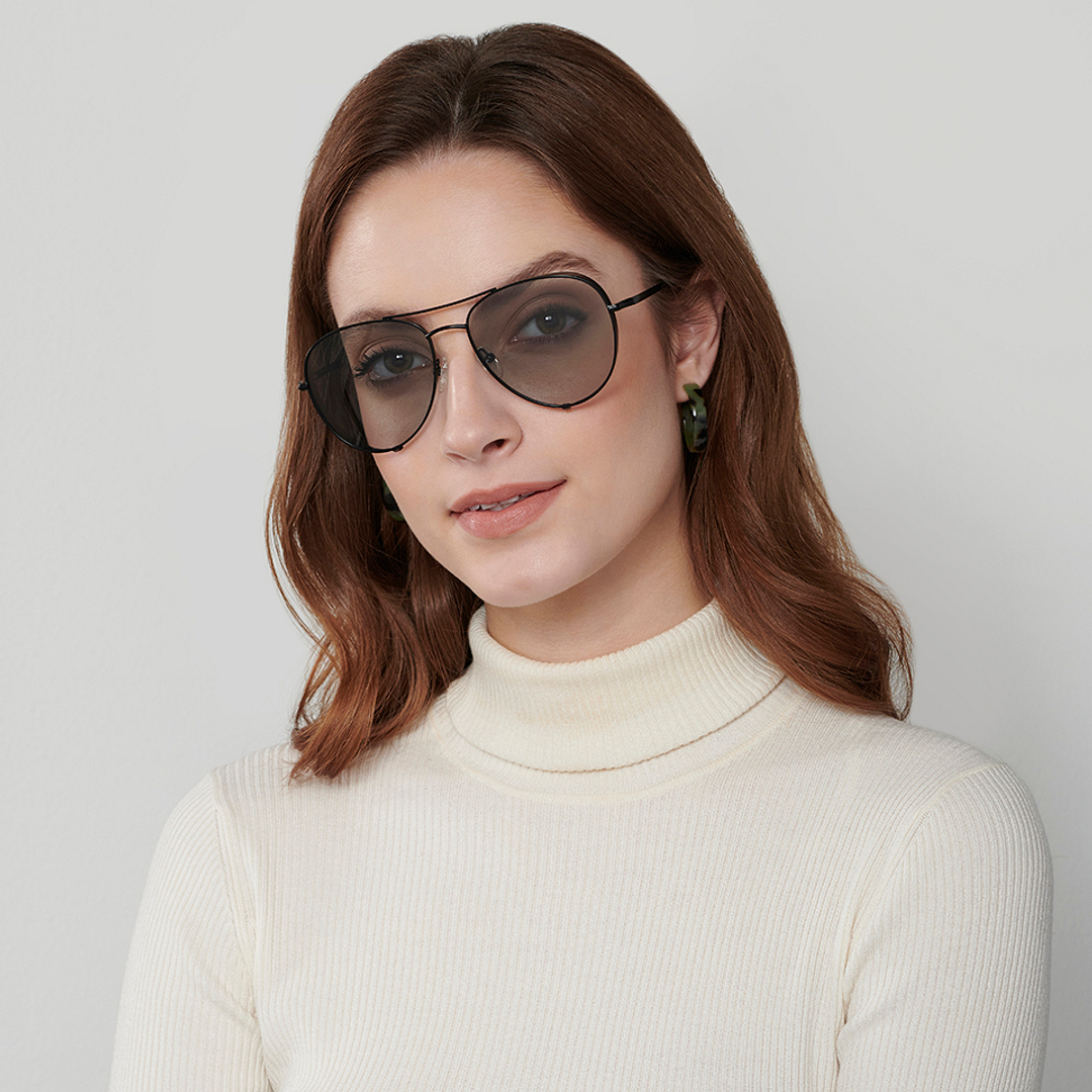 John Jacobs Black Full Rim Aviator right side