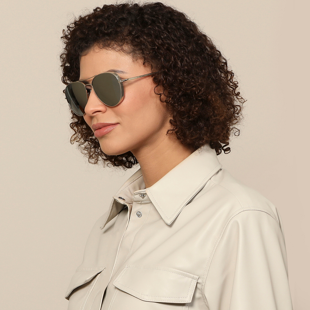 John Jacobs Silver Full Rim Aviator right side