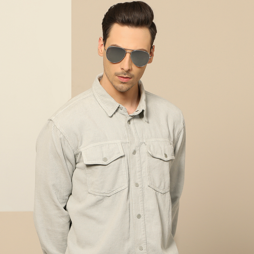 John Jacobs Silver Full Rim Aviator left side