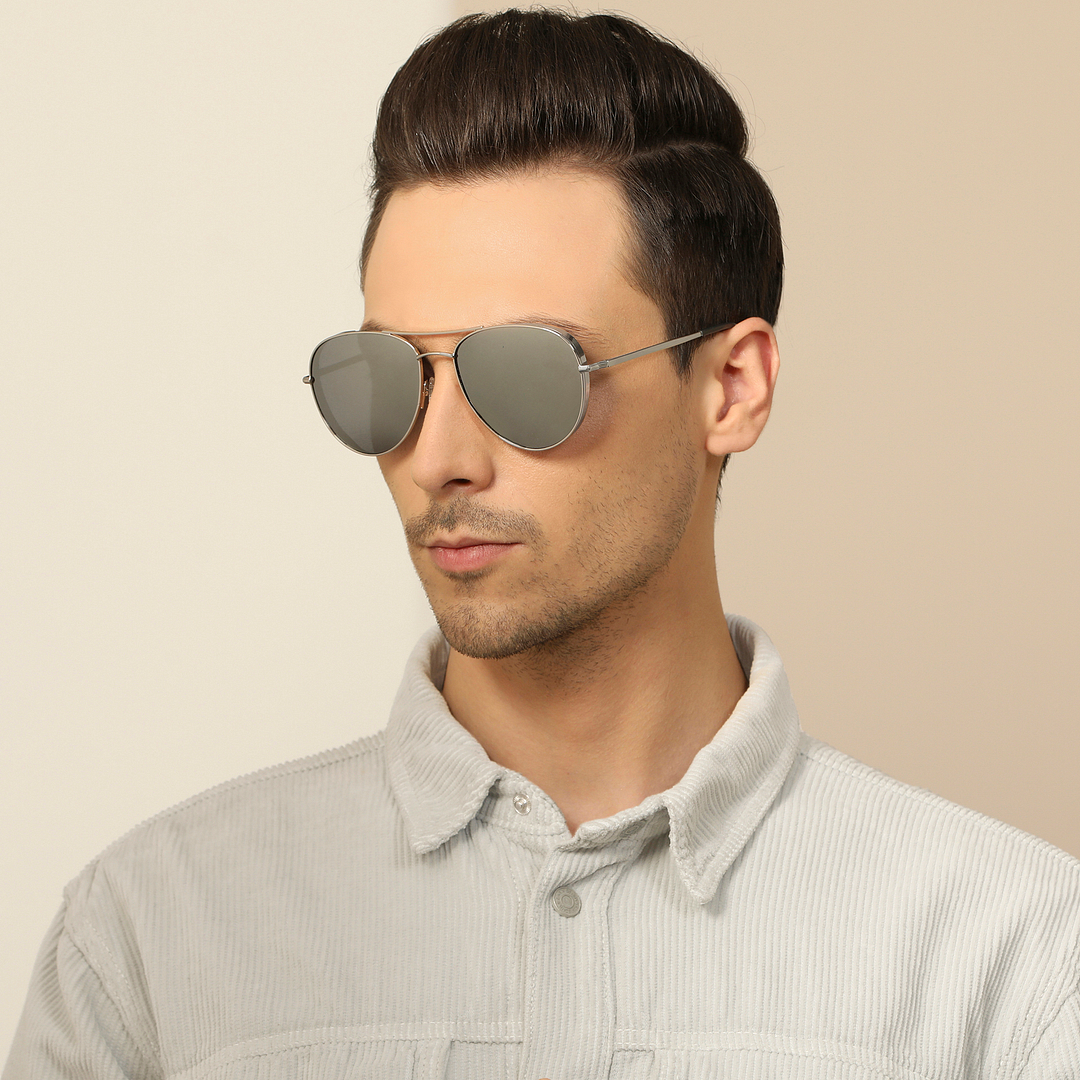 John Jacobs Silver Full Rim Aviator right side