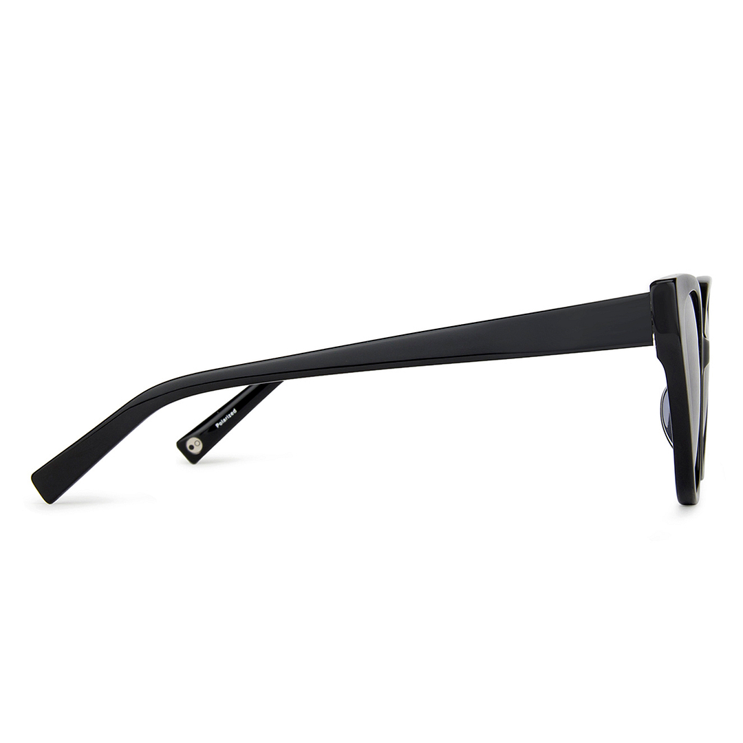 John Jacobs Black Full Rim Cat Eye left side