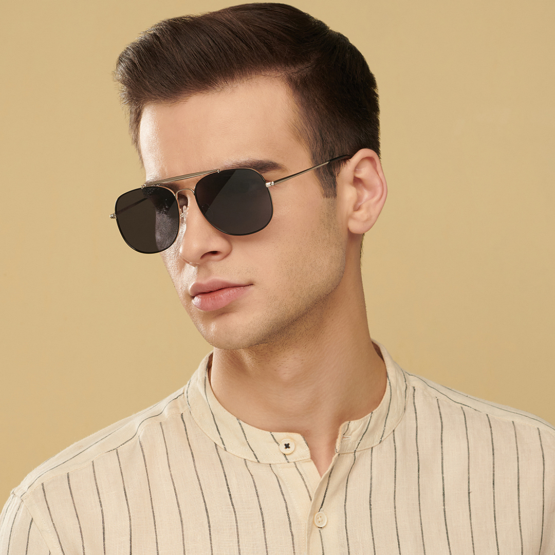 John Jacobs Silver Full Rim Square left side