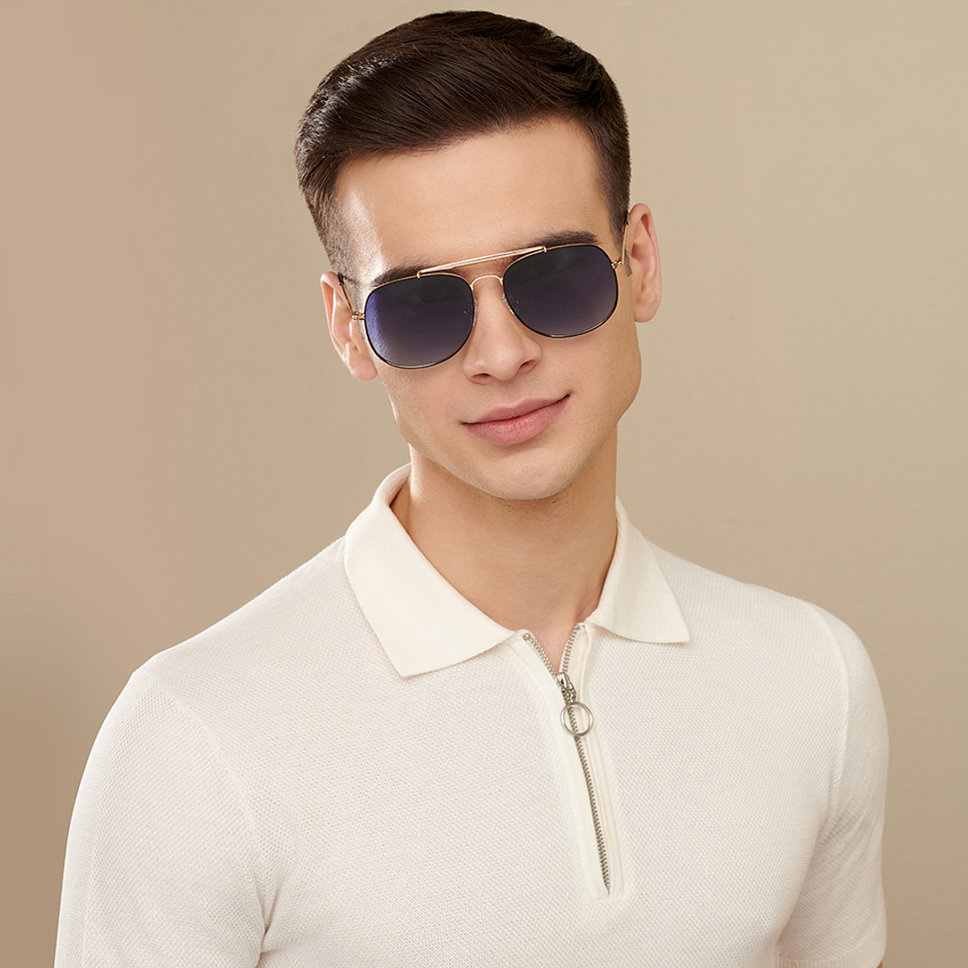 John Jacobs Gold Full Rim Aviator left side