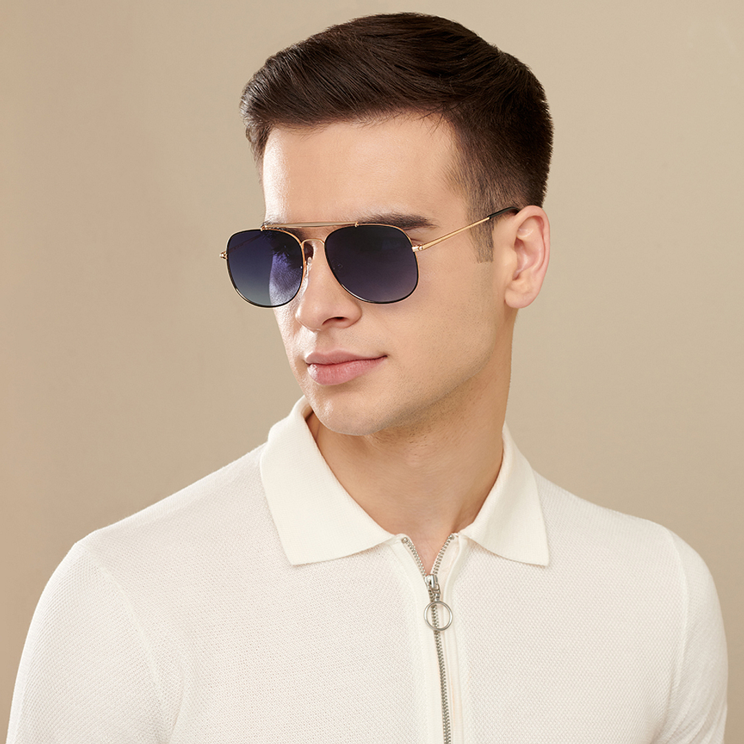 John Jacobs Gold Full Rim Aviator right side