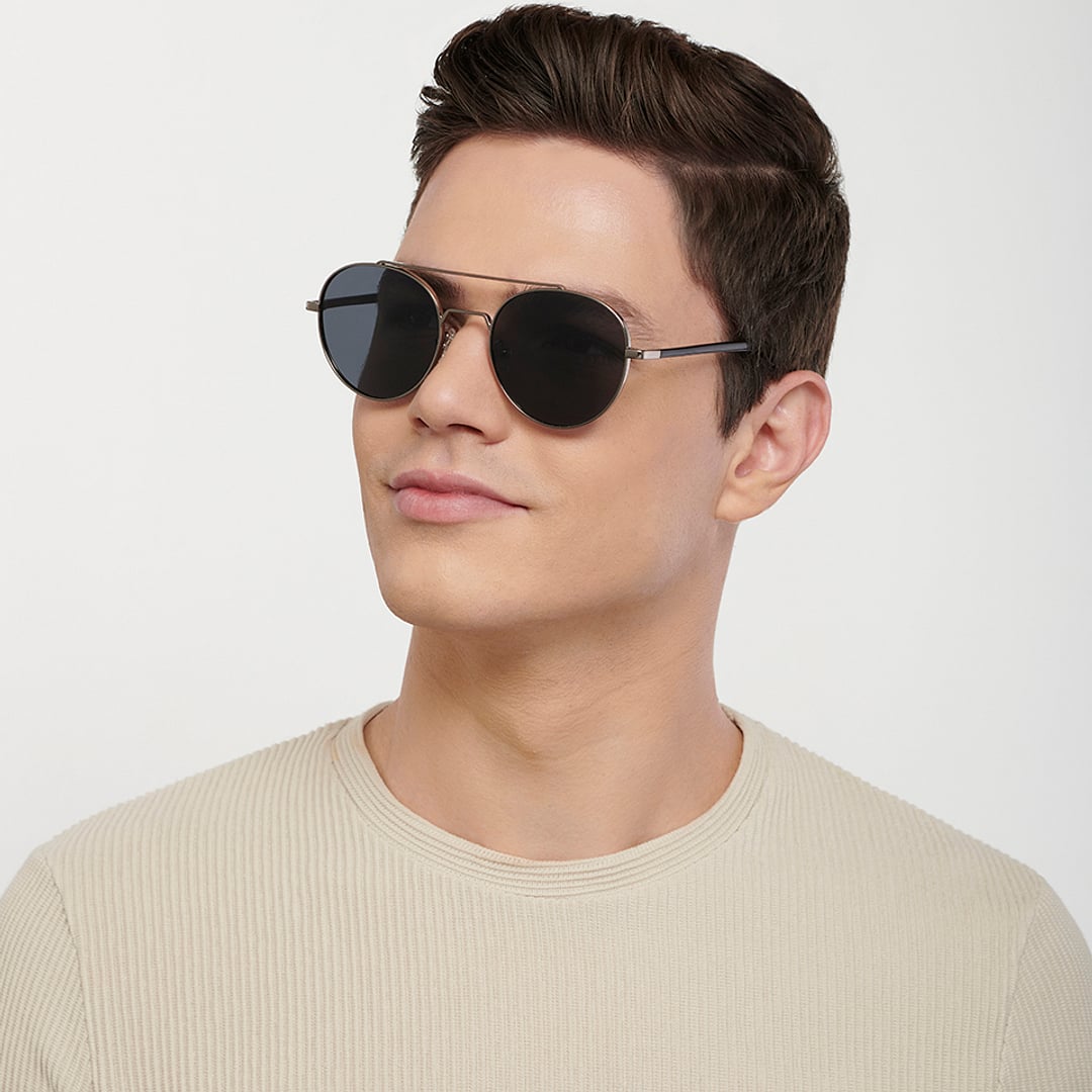 John Jacobs Gunmetal Full Rim Round left side