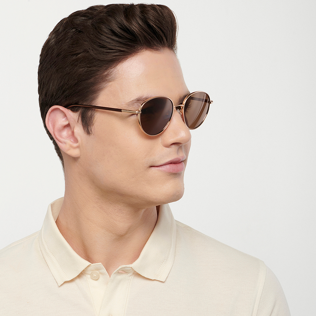 John Jacobs Gold Full Rim Round left side