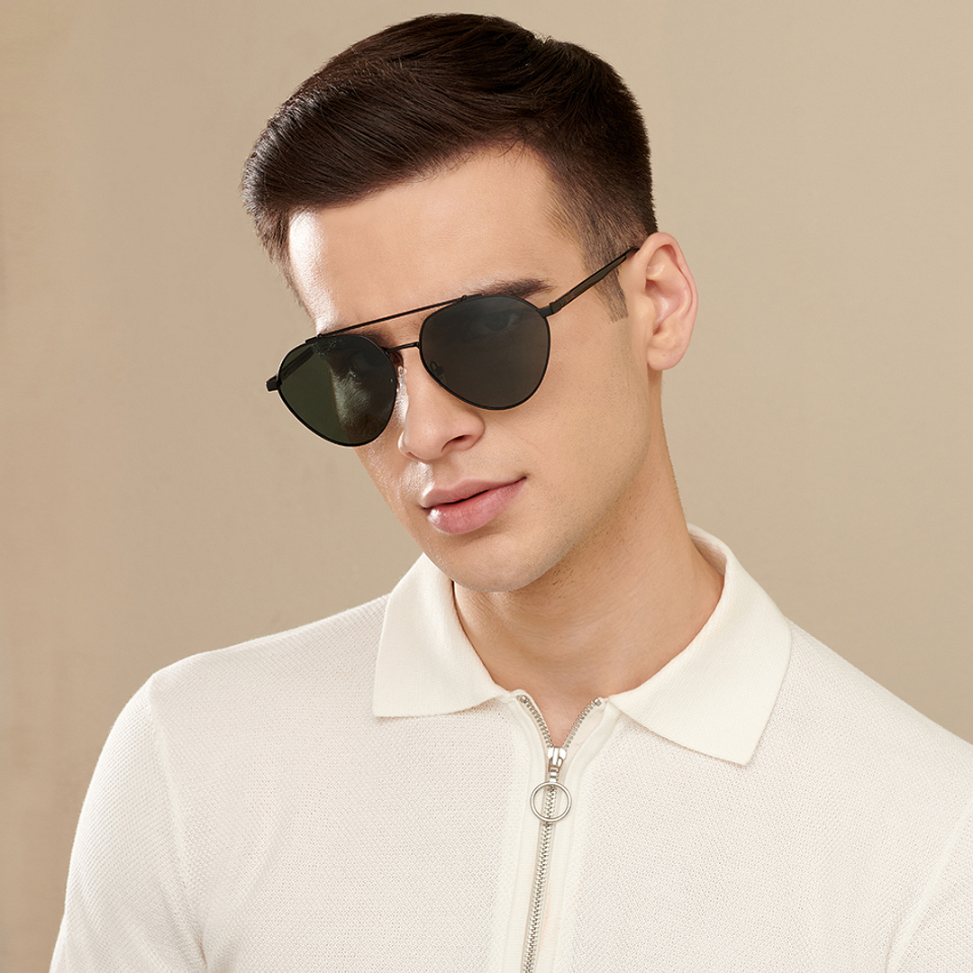 John Jacobs Black Full Rim Aviator right side