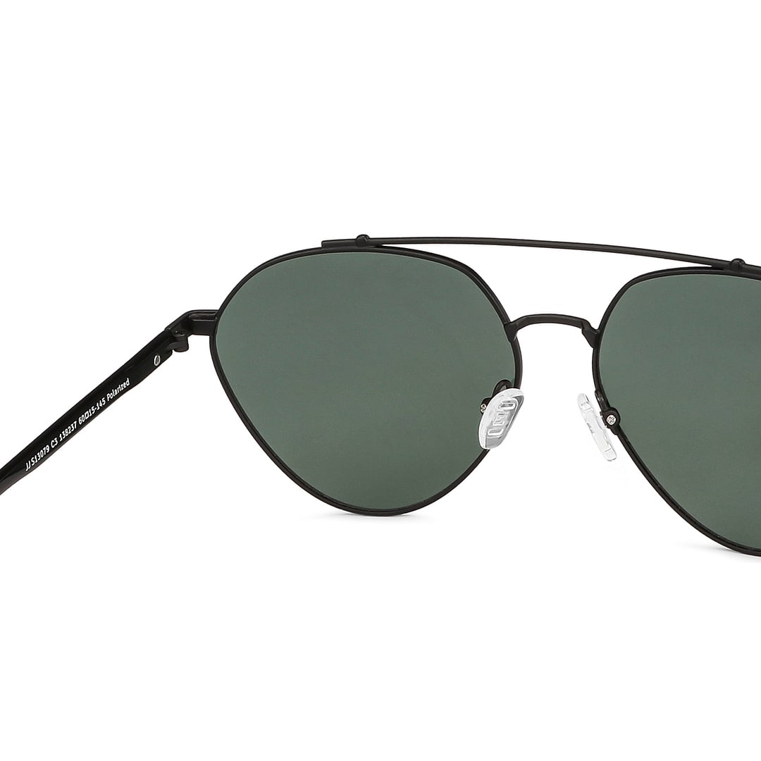 John Jacobs Black Full Rim Aviator left side