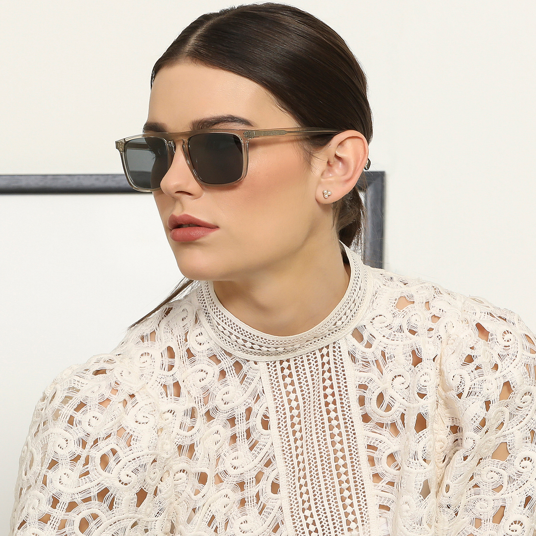 John Jacobs Grey Full Rim Rectangle left side