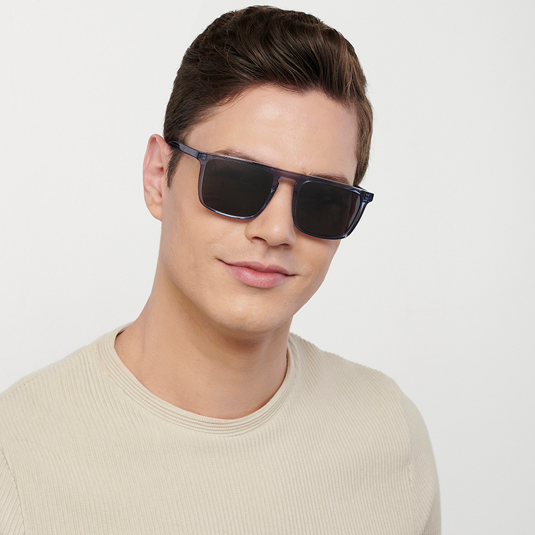 John Jacobs Blue Full Rim Rectangle left side