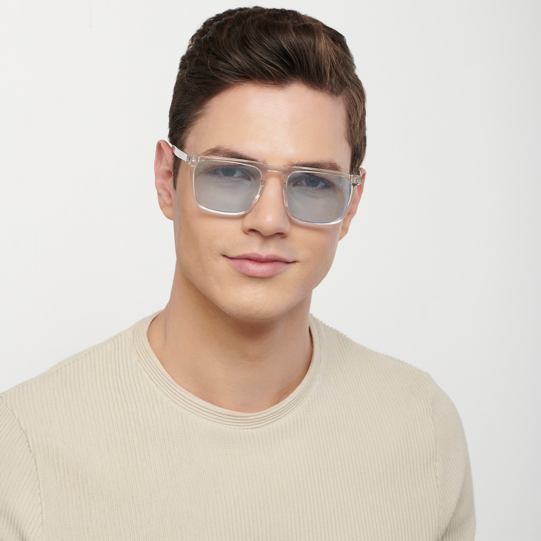 John Jacobs Crystal Transparent Full Rim Rectangle left side