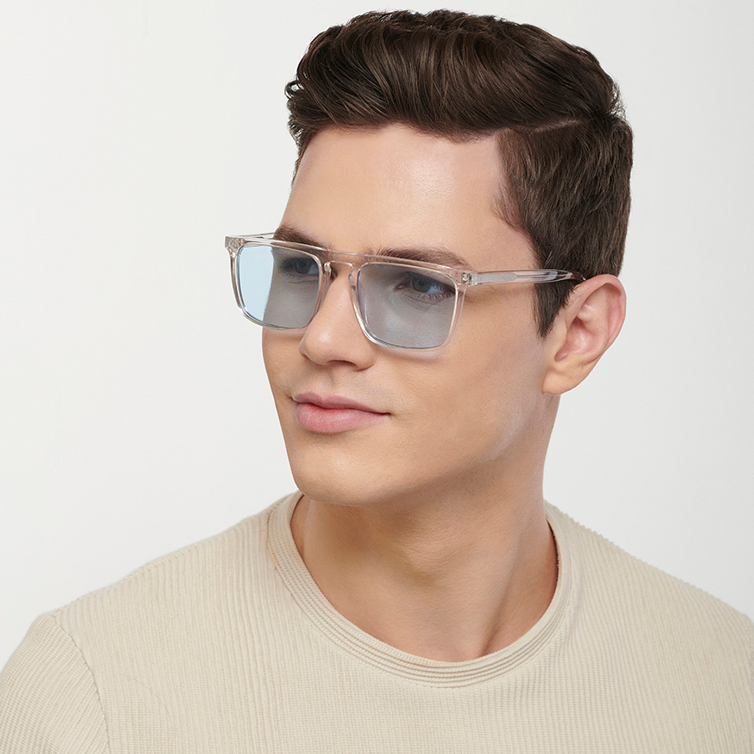 John Jacobs Crystal Transparent Full Rim Rectangle right side