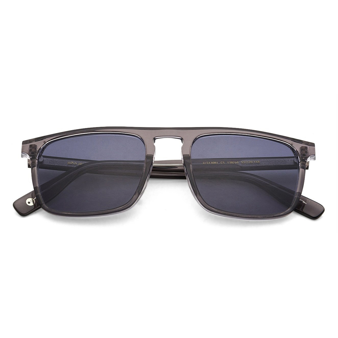 John Jacobs Grey Transparent Full Rim Rectangle left side