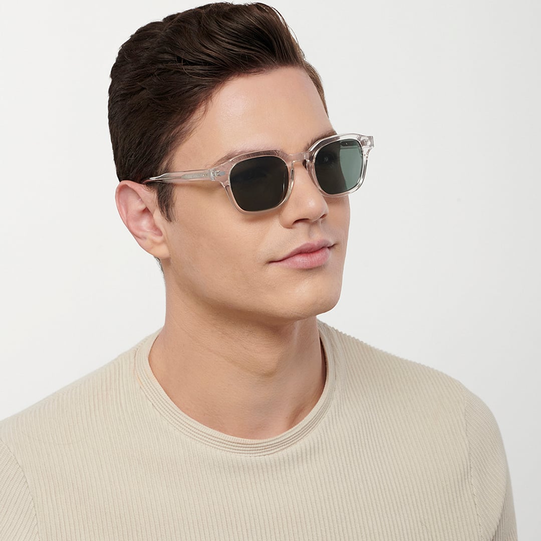 John Jacobs Online Crystal Transparent Full Rim Square left side