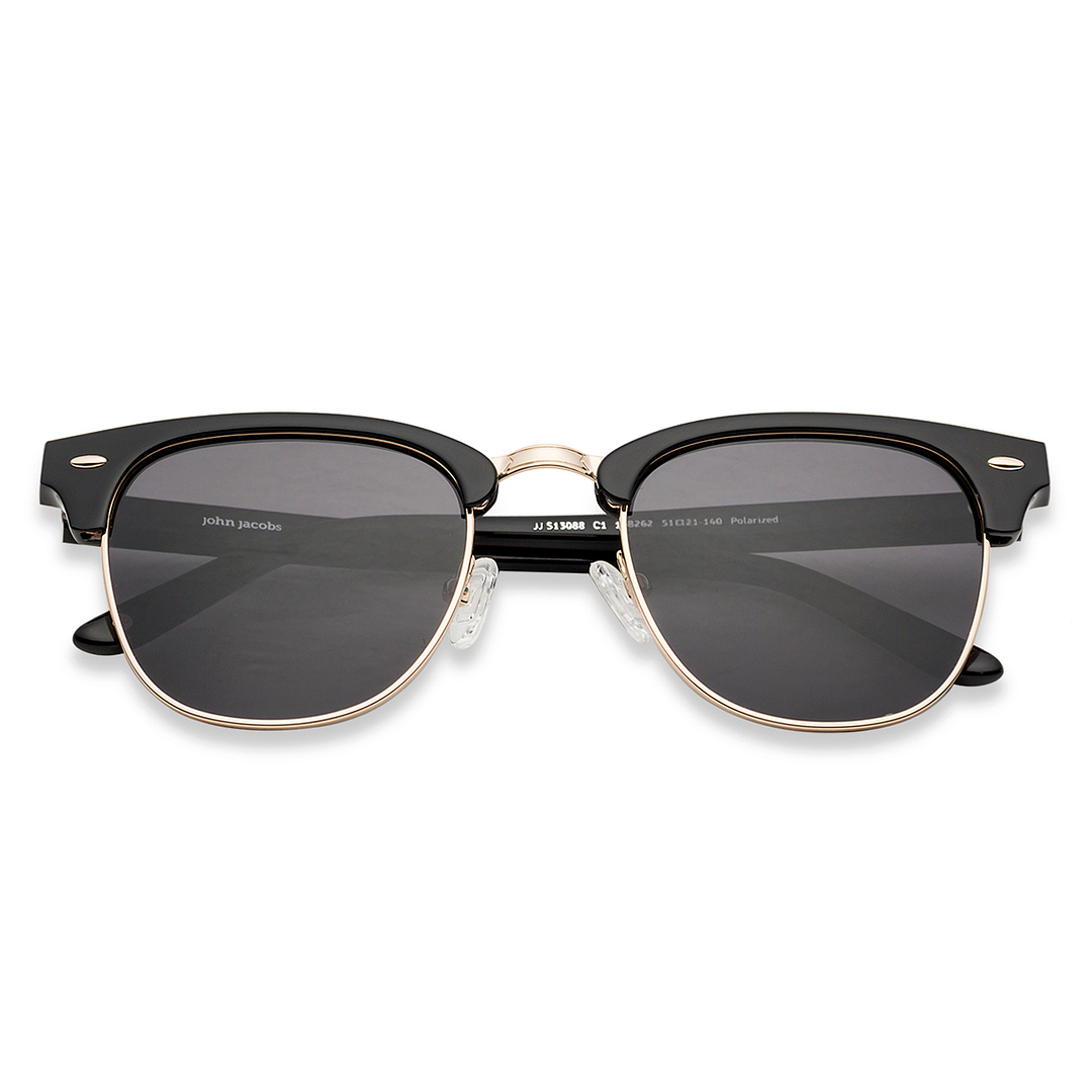 John Jacobs Black Full Rim Clubmaster left side
