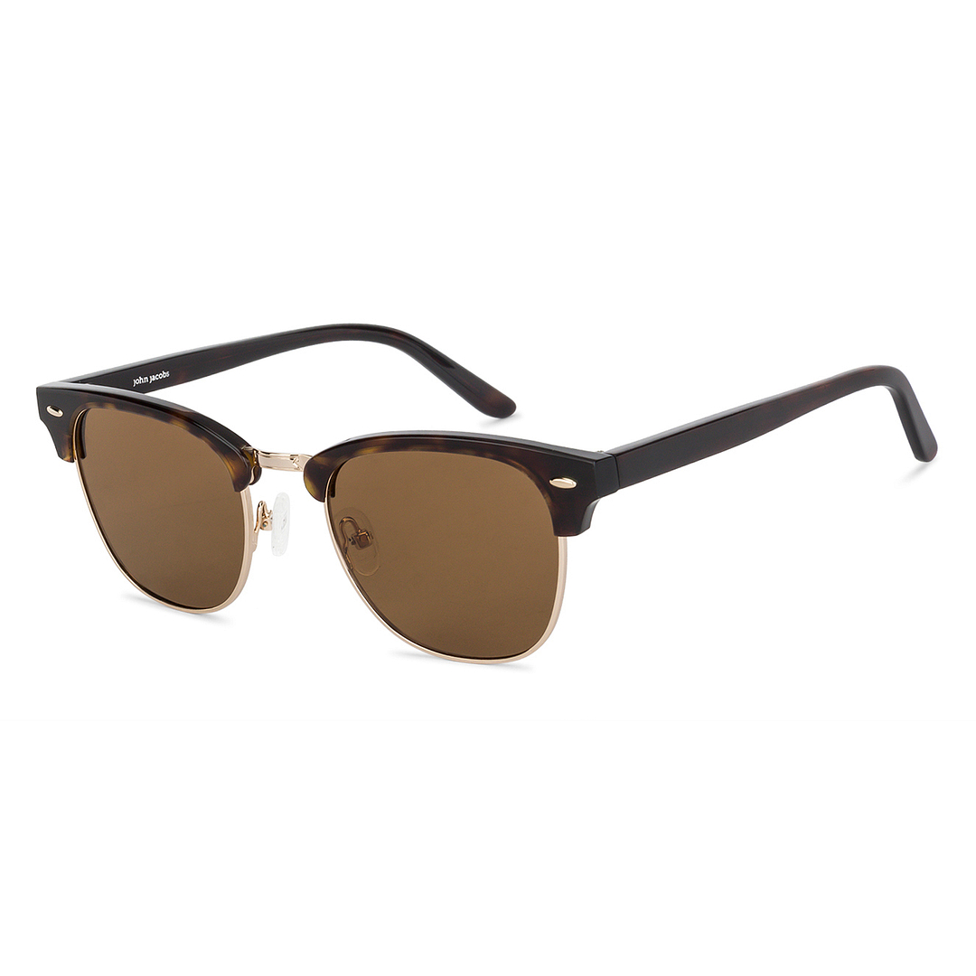 John Jacobs Online Golden Brown Full Rim Clubmaster right side