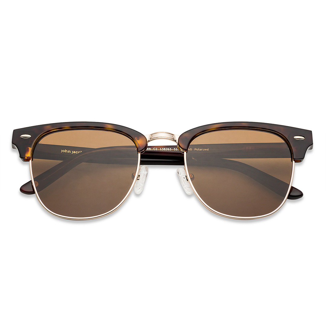 John Jacobs Online Golden Brown Full Rim Clubmaster left side