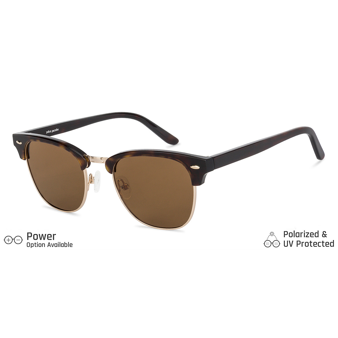 John Jacobs Online Golden Brown Full Rim Clubmaster right side