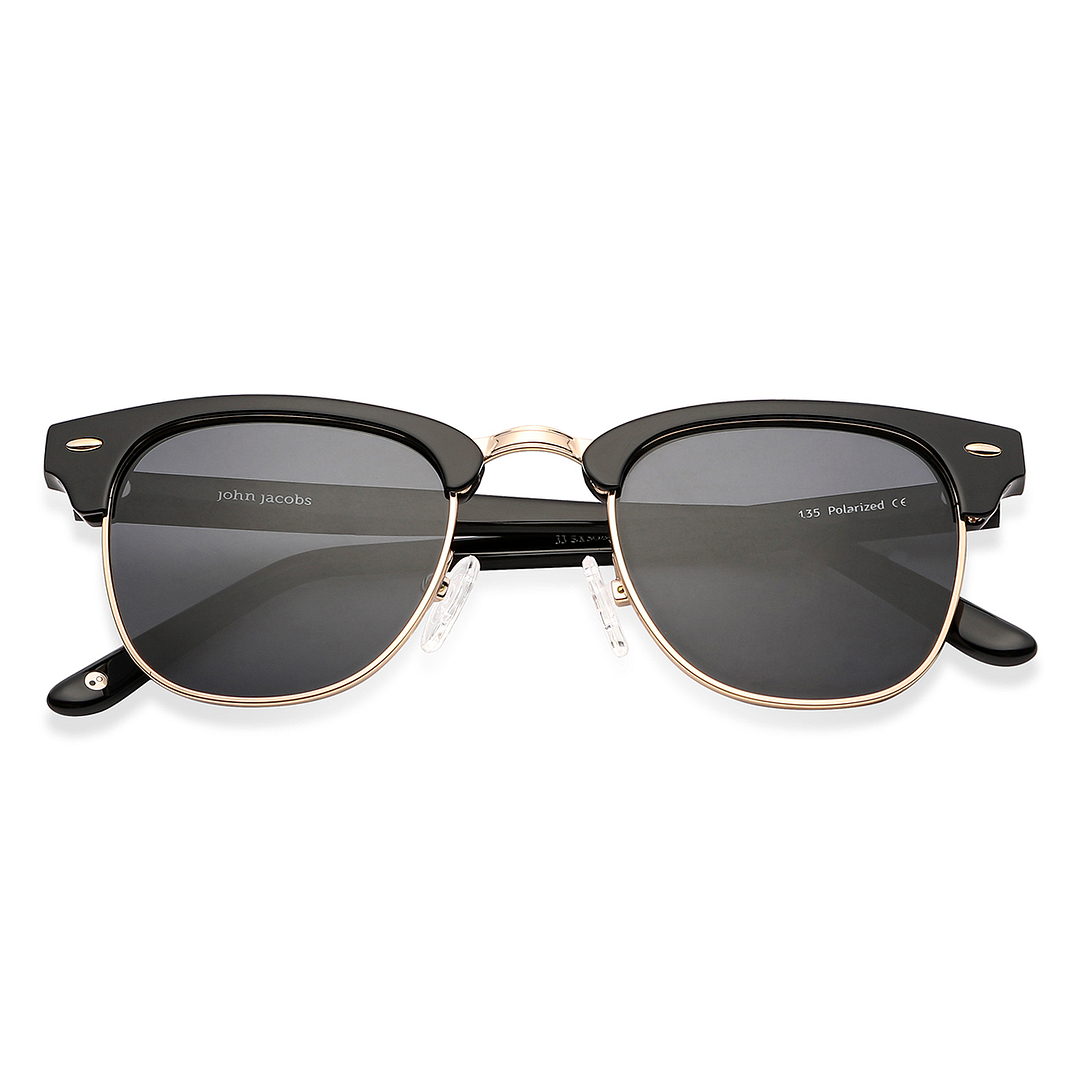 John Jacobs Black Full Rim Clubmaster left side