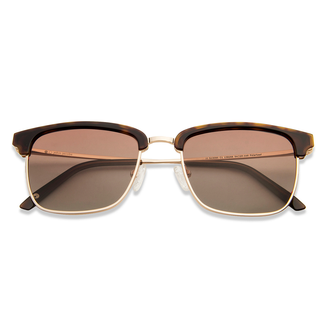 John Jacobs Gold Full Rim Clubmaster right side