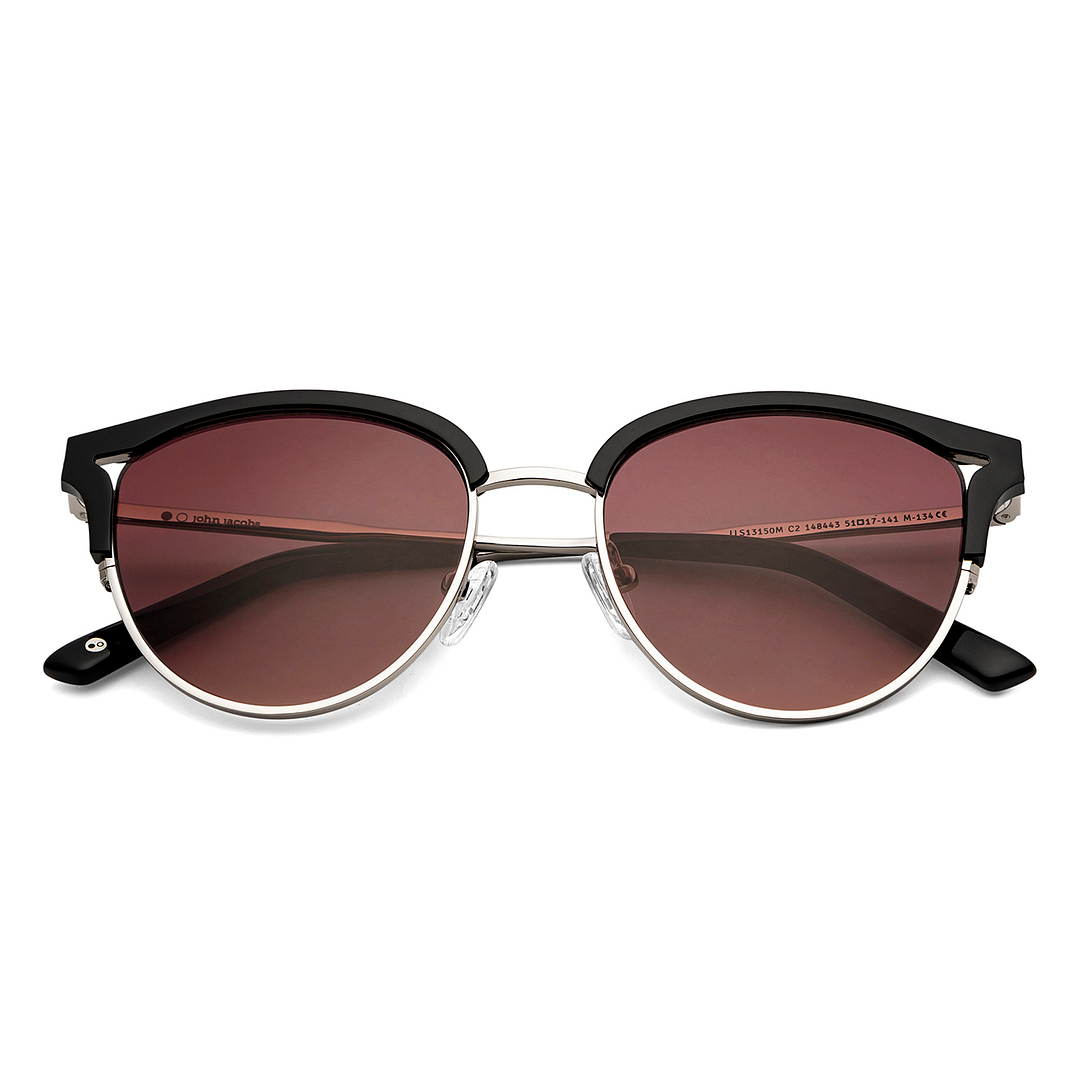 John Jacobs Online Dark Gunmetal Full Rim Cat Eye left side