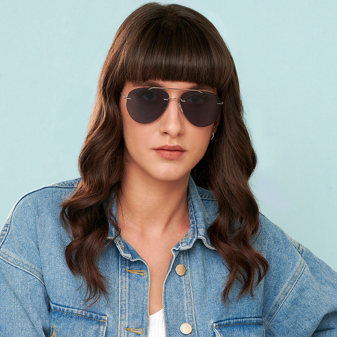 John Jacobs Gunmetal Full Rim Aviator left side