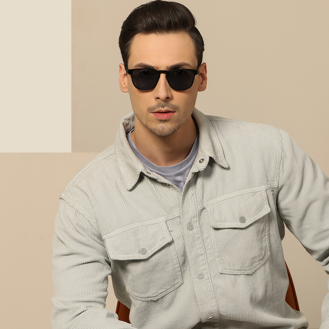 John Jacobs Grey Full Rim Square left side